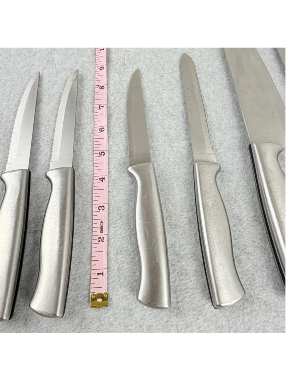 SABATIER 7-Piece Stainless Steel Kitchen Knife Set Chef Santoku Steak Bread